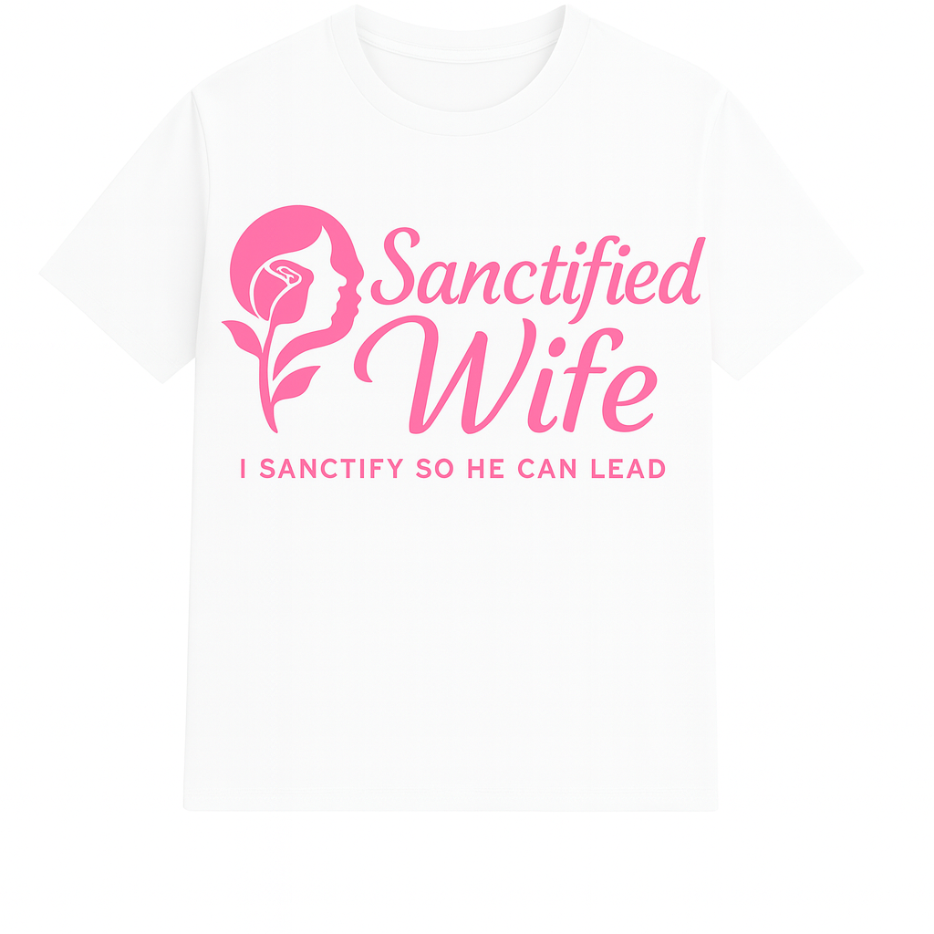Sanctified So He Can Lead - Pink Rose Logo T-Shirt