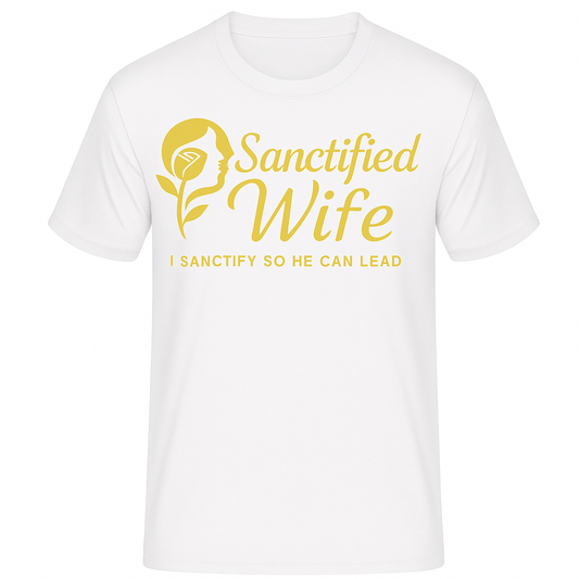 Sanctified So He Can Lead Gold Logo T-Shirt